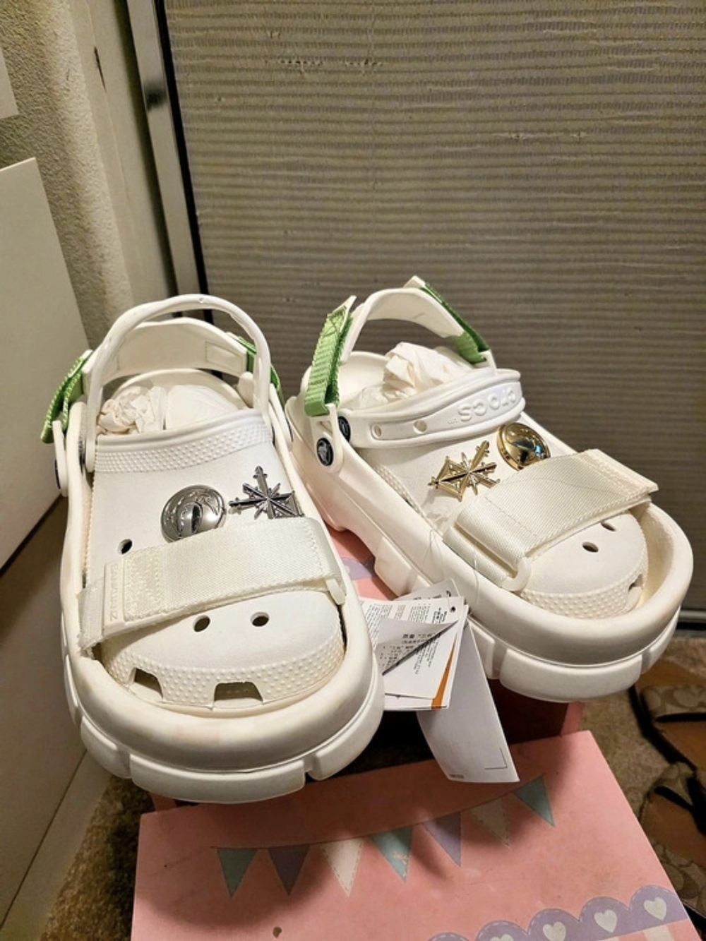 Crocs Classic Clog x Sankuanz White Platform Sandals